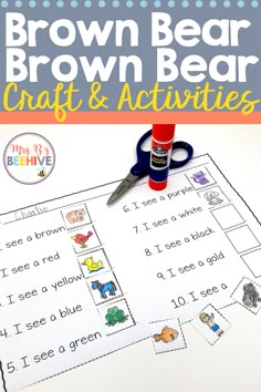 brown bear craft and activities for kids to do with the letter i in their handwriting