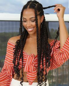 Jumbo Knotless Box Braids, Box Braids With Curly Ends, Braids With Curly Ends, Jumbo Knotless, Knotless Box Braids, Hairstyle Examples, Jumbo Box Braids, Box Braids Hairstyles For Black Women