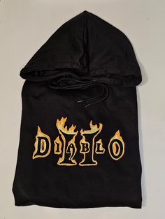 Diablo 2 - Embroidered Hoodie Diy Patches, Embroidered Hoodie, Tall Guys, Sweat Shirt, Gender Neutral, Etsy Accessories, Bathing Beauties, Adult Outfits, United States