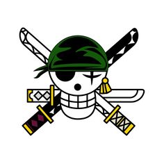 a skull wearing a helmet with two skis attached to it's head and crossed swords behind it