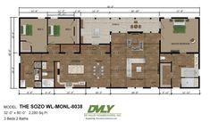 the floor plan for a two bedroom apartment with an attached kitchen and living room area