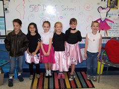 50 Days Of School Costume, 50s Day At School, 50th Day Of School, Tee Shirt Crafts, 50s Theme