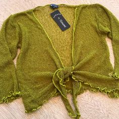 Nwt From Haystacks. Cahaya By Tanami Brand. Soft, Light Weight, Open Knit Cardigan / Shrug. Lots Of Stretch. 100% Rayon. Piped Hem And Cuff. “Asparagus” Green. Handmade. Cross Front. Great For Travel, Packable. Looks Great Tied. One Size- But Fits Xs, S And M The Best. Take Off The Chill Granola Core, Fantasy Core, Cardigan Shrug, Patterns Floral, Shrug Cardigan, Pop Style, Open Knit Cardigan, Wrap Cardigan, Open Knit