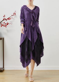 Elegant Lavender Asymmetrical Floral Cotton Long Dresses FallFabric: Cotton BlendedSize & Fit: Fit: This garment fits true to size.Length: Size M measures 44.85"from shoulder to hemBust: Great for any cup size. Waist: Loose Fit. Comfortable room throughout midsection.Hip: Loose Fit - room for hips. Hand Wash Cold. Long Dresses Fall, Long Fall Dresses, Neck Wrinkles, Dresses Fall, Ankle Dress, Cotton Long Dress, Long Beach Dress, Comfortable Room, Fall Fabric