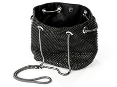 Off Park® Collection Black Glass Crystal Gunmetal Tone Shoulder Bag. Measures approximately 6.00"L x 6.00"W. 6.50"W opening. Internal zip pocket. Chain has 9.00" drop. Snap button closure. Modern Metal Bags For Formal Occasions, Modern Metal Bags For Parties, Yellow Watches, Pocket Chain, Ring Spacer, Michael Kors Fashion, School Jewelry, Beading Tools, Popular Jewelry