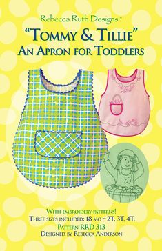 Tommy & Tillie Apron Downloadable Pattern by Rebecca Ruth Designs Toddler Sewing Patterns, Toddler Patterns, Toddler Apron, Apron Pattern, Apron Sewing Pattern, An Apron, Sewing Aprons, Beginner Sewing Projects Easy, Aprons Patterns