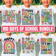 a group of children wearing t - shirts with the words happy school day on them