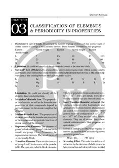 the title page for an article on classificcation of elements and periodicity in properties