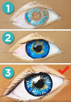 step by step instructions on how to draw an eye with colored pencils for beginners