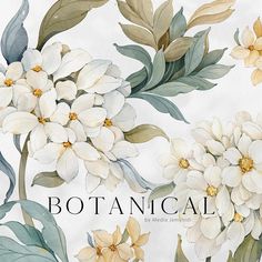 an image of botanical flowers on a white background with the words botanical written below it