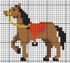 a cross stitch pattern with a dog on it