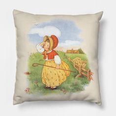 Vintage illustration classic children's nursery rhyme image, Little Bo Peep. -- Choose from our vast selection of throw pillows to match with your desired size to make the perfect custom pillow. Pick your favorite: Movies, TV Shows, Art, and so much more! Available in extra small, small, medium, large. For beds, couches/sofas, love seats, and chairs. Perfect for decoration. Mother Goose Nursery Rhymes, Mother Goose Nursery, Farmer Girl, Little Bo Peep, Bo Peep, Mother Goose, Nursery Rhyme, Book Images, Nursery Rhymes