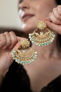 Add a touch of glamour to your outfit with Bridal Kundan Chandbali  earrings. These stunning floral kundan pieces, embellished with shell pearls and turquoise onyx stones, radiate a classic and polished look. Perfect for any occasion, these earrings add a bold and elegant flair to your style. Closure - Push Back  Weight - 70gm (pair) Turquoise Meenakari Earrings For Wedding, Turquoise Kundan Earrings For Wedding, Traditional Turquoise Earrings For Wedding, Traditional Turquoise Danglers For Wedding, Chandbali Earrings Kundan, Kundan Chandbali, Chandbalis Earrings, Earrings Kundan, Chandbali Earrings