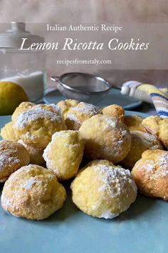 lemon ricotta cookies with powdered sugar on top