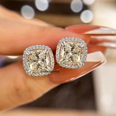 ● KINAARA JEWELS ●  Cushion Cut Lab Diamond Earrings Studs Wedding Air Halo Earrings Studs 10K-14K-18K Solid Gold Push Back Studs Art Deco Bridal Earrings Studs ● 𝐃𝐢𝐚𝐦𝐨𝐧𝐝 𝐃𝐞𝐭𝐚𝐢𝐥𝐬 → Type: Lab Grown Diamond → Carat: 1.50 CT → Shape: Cushion Cut → Color: EF → Clarity: VS ● 𝐒𝐢𝐝𝐞 𝐃𝐢𝐚𝐦𝐨𝐧𝐝 𝐃𝐞𝐭𝐚𝐢𝐥𝐬 → Type: Lab Grown Diamond → Shape: Round Cut → Carat: 0.25 TCW (Approx.) → Color: EF → Clarity: VS 𝐍𝐨𝐭𝐞: If you wish to make any changes or set a different size or shape of stone, please send us a message. ● 𝐂𝐞𝐫𝐭𝐢𝐟𝐢𝐜𝐚𝐭𝐢𝐨𝐧𝐬: We provide IGI certification, the chargeable service, message us for more details. ⬗ 𝐄𝐚𝐬𝐲 𝐏𝐚𝐲𝐦𝐞𝐧𝐭 𝐏𝐥𝐚𝐧 ⬗ ➺ Minimum 200 USD Order Value. ➺ Production Start After 50% Payment. ➺ Jewelry Shipp After Full Payment Received. Single Diamond Ring, Studs Diamond, Bridal Earrings Studs, Alternative Names, Halo Earrings, Halo Earrings Studs, Cushion Diamond, Earrings Studs, Green Diamond