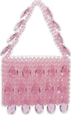 a pink handbag with lots of beads on it