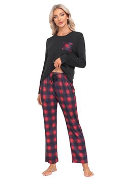 Material: 91% Polyester, and 9% Spandex Material characteristics： This matching Christmas pajamas set for couples is made of 91% Polyester, and 9% Spandex, which is soft, stretchy, skin-friendly, lightweight, breathable, and cozy, to keep your body warm, and comfortable while you are lounging around, relaxing at home and sleeping. Features: Christmas matching print pajama pants come with 2 side pockets which are convenient to keep your cell phone, keys, cards, and other belongings safe and keep your hands warm. men's pajama sets long sleeve features an elastic waistband with an adjustable drawstring for the perfect fit. Occasion: Perfect for home wear, sleepwear, loungewear, nightwear sets, Christmas pajama sets, holidays, pajama parties, Pajama sets for women and men, a warm New Year gift Pajama Sets For Women, Family Pajama Sets, Matching Christmas Pajamas, Christmas Matching, Mens Pajamas Set, Christmas Pajama Set, Pajama Party, Family Pajamas, Print Pajamas