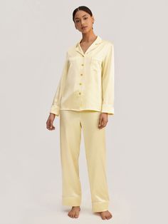 Golden Cocoon Silk Pajama Set, undyed natural golden silk, the gorgeous color of this set is created entirely from mother nature. Lily Silk, Cocoon Silk, Silk Duvet Cover, Lounge Outfits, Pin Clothes, Silk Pajamas Women, Satin Pajama Set, Silk Bedding Set, Pajama Fashion