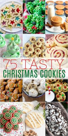 twelve tasty christmas cookies are featured in this collage