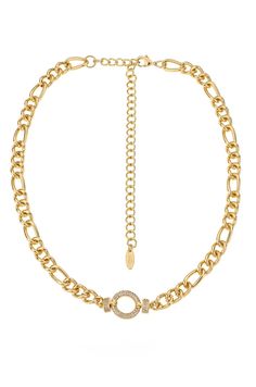 Ettika Brand 18kt gold plated Brass and steel CZ 15.5" & 5" extender Crystal Circle, Circle Chain, Trendy Fashion Jewelry, Gold Plated Chains, Chain Link Necklace, Link Necklace, Quality Jewelry, Chain Link, Jewelry Inspiration