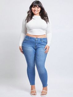 It's giving vixen energy! Our Women's Plus Size Curvy Fit High-Rise Skinny Jeans made with Re-cycled Fibers are so comfortable and flattering, they'll be your new go-to this season. Part of our Curvy Fit collection, these jeans are designed with a cinched waist and a little extra room in the hips and thighs to give you a fit that perfectly hugs your curves. These feature a super high-rise and are fitted throughout for an insanely figure-flattering fit. Made with a super stretchy denim for all-da Trendy Plus Size Clothing, Extra Room, Winter Boots Women, Plus Size Jeans, Girl Next Door, Womens Boots Ankle, Cinched Waist, Galaxy Wallpaper, Maternity Bag