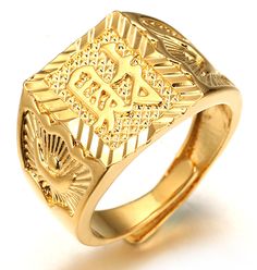 PRICES MAY VARY. √ 3 STANDARDS FOR A GOOD GOLD RING - Thick Gold（4 Times+ Real Gold Plated）,Size Adjustable（One size fits all）,Reasonable Price（Only pay for the product itself）. √ MORE LIKE GOLD THAN GOLD - With the 3D Nano Electroforming Technology,Thicker 5 Times 18k Real Gold Plating,Cost More Gold,Color More Pure. √ SIZE ADJUSTABLE - Original Adjustable Size design makes the ring more Comfort Fit. √ 72 HOURS PROFESSIONAL HANDMADE - After more than 160 processes such as carving, high temperat Mens Gold Ring, Gold Ring Diamond, Mens Gold Rings, Diamond Settings, Mens Gold, Ring Diamond, Gold Platinum, Gift For Men, Lab Diamonds