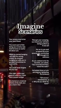 an advertisement for imagine sentros on the side of a building at night with traffic lights and street signs