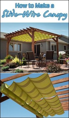 an image of how to make a side - wire canopy for your patio or deck