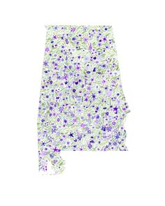 the state of mississippi with purple and green flowers on it's white background is shown