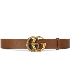 Gucci 458949 CVEOT 2535 Belt Brown Leather with Gold Double GG Snake Buckle (GGB1002)-AmbrogioShoes G Logo, Belt Brown, Snake Pattern, Antique Brass Hardware, Leather Slip On Shoes, Snake Patterns, Leather Hardware, Brown Leather Belt, Clarks Originals