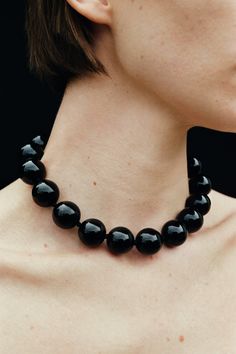 Onyx Boule Collar | Sophie Buhai Classic Onyx Round Bead Jewelry, Classic Onyx Round Beads Jewelry, Elegant Onyx Beaded Necklaces For Formal Occasions, Formal Onyx Round Bead Necklaces, Formal Onyx Necklace With Round Beads, Formal Onyx Necklace, Classic Single Strand Onyx Jewelry, Classic Onyx Necklace With Black Beads, Formal Onyx Beaded Necklace With Round Beads