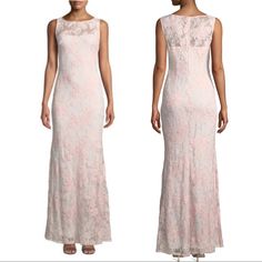 Nwt Karl Lagerfeld Paris Pink Lace Dress In Floral Embroidered Mesh. Approx. 62.5"L From Shoulder To Hem. Jewel Neckline; Strapless Illusion. Sleeveless. Mermaid Silhouette. Floor Length. Back Zip. Polyester. Size 4 $239 Retail Bloomingdales Spring Gown For Mother Of The Bride, Floor-length Gown For Mother Of The Bride In Spring, Spring Sleeveless Lace Gown, Sleeveless Lace Spring Gown, Sleeveless Lace Gown For Spring, Fitted Feminine Floor-length Lace Dress, Feminine Fitted Floor-length Lace Dress, Spring Maxi Dress For Mother Of The Bride, Fitted Floor-length Feminine Lace Dress