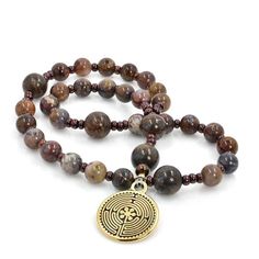 Black And Mauve, Labyrinth, Ox, Semiprecious Stones, Semi Precious, Double Sided, Spirituality, Beaded Bracelets