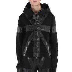 Burberry Men's Outerwear. Fashion Category: Coats & Jackets. Color: Black. Burberry Black Union Jack Hooded Jacket. The Union Jack Takes On A Bold New Look, Done In Black And Placed For Maximum Impact On This Hooded, Runway-Featured Jacket Made From A Virgin Wool-Blend. Front Zip With Hook-And-Loop Tab Closures. Fixed Hood. Side-Seam Pockets. Lined. Dry Clean. 82% Virgin Wool, 18% Polyamide. Made In Italy. Burberry Black, Burberry Jacket, Wool Blend Jacket, Men's Outerwear, The Union, Union Jack, Burberry Men, Dark Fashion, Mens Outerwear