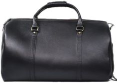 Leather Duffle Bag in Black Black Leather-lined Satchel Weekender Bag, Black Soft Leather Duffle Bag, Classic Black Soft Leather Travel Bag, Black Business Travel Bag With Leather Lining, Black Leather Lined Business Weekender Bag, Black Leather Lined Weekender Bag For Business, Black Leather-lined Business Weekender Bag, Black Leather-lined Weekender Bag For Business, Classic Black Leather Backpack