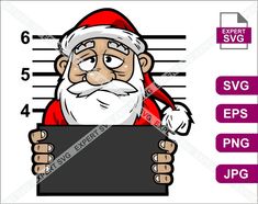 santa claus mug shot christmas mugshot svg cut file