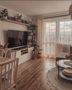 Светлая гостиная, дерево минимализм Dining Room Lounge Ideas, Apartment Bedroom Decor, Small Living Room Decor, Nice Place, Apartment Living Room, Window Seat, Minimalist Living Room