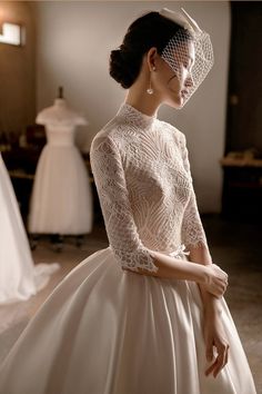 High Collar Wedding Dress Long Sleeve Wedding Dress Ball - Etsy Collar Wedding Dress, Long Sleeve Wedding Dress Ball Gown, High Collar Wedding Dress, Wedding Dresses Ball Gown Lace, Long Sleeve Wedding Dress, High Neck Wedding Dress, Satin Wedding Gown, Lace Wedding Gown, Bridal Ball Gown