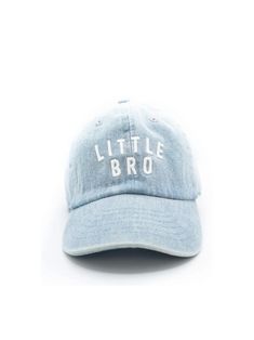 Little Bro Baseball Hat | Colored Organics® Pre-washed Snapback Hat, One Size Fits Most, Adjustable Cotton Fitted Hat With Letter Print, Pre-washed Snapback Baseball Cap One Size, Playful Adjustable Dad Hat With Curved Brim, Cotton Trucker Hat With Letter Print And Curved Brim, Playful Adjustable Cotton Baseball Cap, Pre-washed Snapback Hat, Cotton Snapback Dad Hat With Letter Patch, Cotton Dad Hat With Letter Patch Snapback