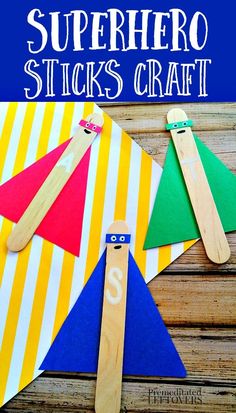 Hero Central Vbs, Sticks Art, Sticks Craft, Super Hero Day, Diy Superhero, Hero Crafts, Superhero Art Projects