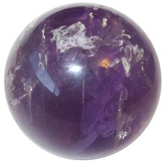 an amethyst ball is shown on a white background