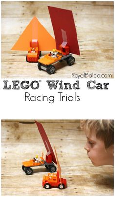 the lego wind car is being made from construction equipment and paper with instructions on how to make it