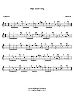 Skye Boat Song Bagpipe Sheet Music - Learn to play bagpipe tune Skye Boat Song Skye Boat Song, Online Learning Platform, Interactive Video, Song Sheet, Interactive Lessons, Learning Platform