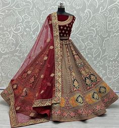 Outstanding designer bridal lehenga choli  Code : A2339 Lehenga : Fabric - velvet  Work - dori embroidery               Patch work               zari work and zircon diamond               Thread embroidery  Stitching - standard cancan and canvas attached  Size - free size up to 42 Blouse :  Fabric - velvet  Work - four side lace and butti work  Size - 1.2 meter long unstitched  Backside work - yes  Dupatta : Fabric - soft net  Work - four side lace and butti work  Size - 2.5 meter long  Weight - Heavy Traditional Drape Dupatta For Festive Occasions, Festive Heavy Dupatta In Traditional Drape, Festive Heavy Traditional Dupatta, Heavy Anarkali Dupatta With Traditional Drape, Traditional Heavy Lehenga With Traditional Drape, Festive Semi-stitched Heavy Lehenga, Heavy Red Dupatta With Traditional Drape, Festive Heavy Traditional Drape Choli, Traditional Heavy Red Dupatta