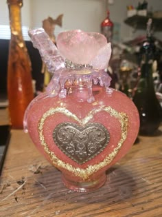 This is a one of a kind love potion, it has gypsm crystals, pyrite, rose quartz and a one of a kind hand made wax rose that I made. It has tons of features that I believe make it quite special. These are why it is a little pricier that most. Love Potions, Secret Starbucks Recipes, Love Potion, Season Of The Witch, Princess Aesthetic, I Made It, Anime Couples Drawings, Just Girly Things, Aphrodite