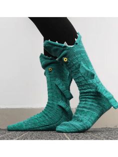 Unique & Cute Design: Crocodile Socks Knitting Pattern has a continuous textured stitch pattern across the body. Warm & Cozy: These socks are uncommonly cozy to wear and provide just the right amount of quirky, fun style. Very soft and warm, compared with normal thick wool socks, thermal socks for women will keep your feet warmer in cold winter. Funny Socks: If you desire a sock that is wearable in shoes, you can follow the instructions for extending the leg length, and sew the back legs high en Casual Warm Knit Socks, Hand Knitted Fitted Casual Socks, Playful Green Winter Socks, Casual Hand Knitted Fitted Socks, Casual Knit Winter Socks, Casual Fitted Hand Knitted Socks, Casual Hand-knitted Fitted Socks, Playful Fitted Winter Socks, Casual Green Knitted Socks