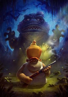 ArtStation - Swamp Attack, Blaz Porenta Unusual Pictures, Creepy Pictures, Halloween Artwork, The Mummy, Game Illustration, Murals Street Art, Unusual Art, Art And Illustration