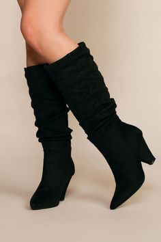 Cassie Pointy Toe Slouchy Boots Slouchy Boots, Black Strappy Heels, Cool Boots, Strappy Heels, Cute Shoes, Nice Shoes, Ankle Booties, Wedge Boot, Over Knee Boot