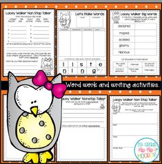 the word work and writing activities for children to practice their handwriting skills with hello kitty