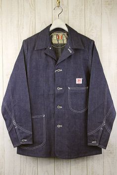 Vintage Men Style, American Workwear, Workwear Vintage, Denim Workwear, American Casual, Work Suits, Workwear Jacket, Work Jacket, Japanese Denim